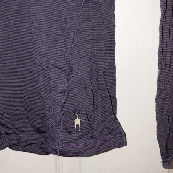 Smartwool Long Sleeve Light Shirt Womens Small Round Neck Purple Merino Wool - Picture 4 of 11